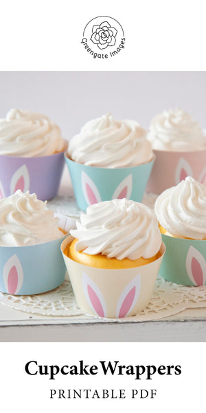 Bunny Ears Cupcake Wrapper Set - Pastel Bundle - Greengate Images