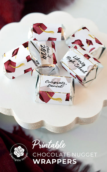 Burgundy Graduation Nugget Wrappers
