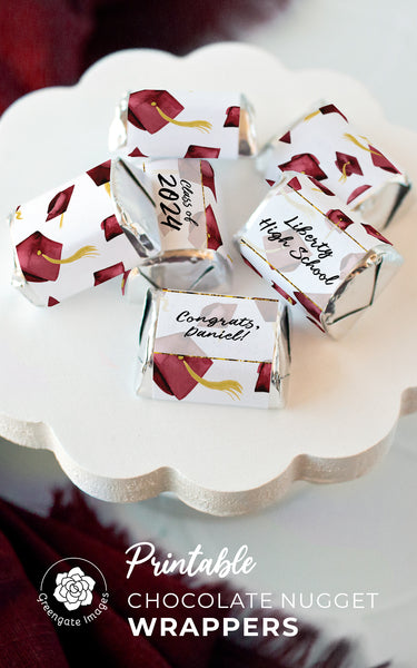 Burgundy Graduation Nugget Wrappers - Greengate Images