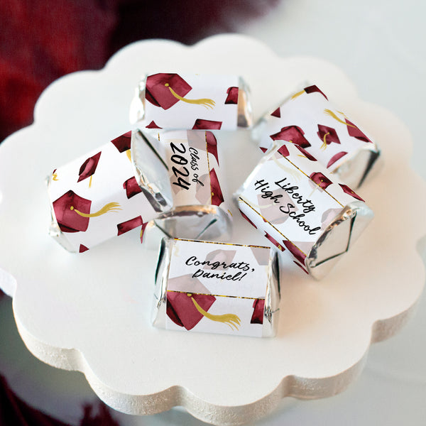 Burgundy Graduation Nugget Wrappers