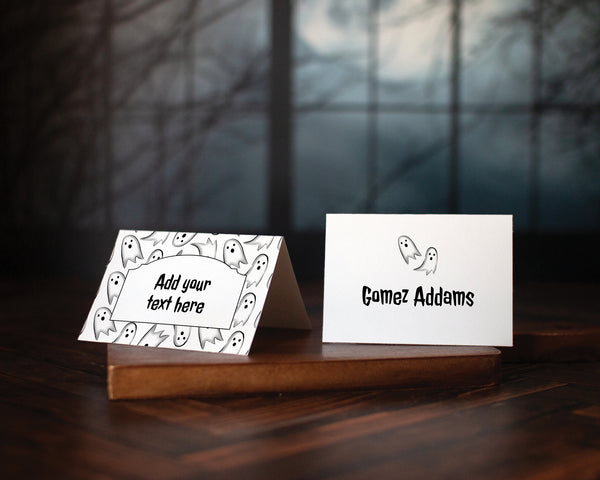 Ghosts Halloween Place Cards Duo
