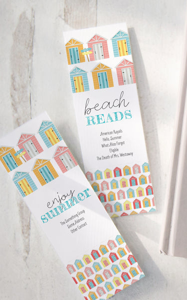 Summer Bookmark Template - Beach Cabanas - Printable Digital Download by Greengate Images