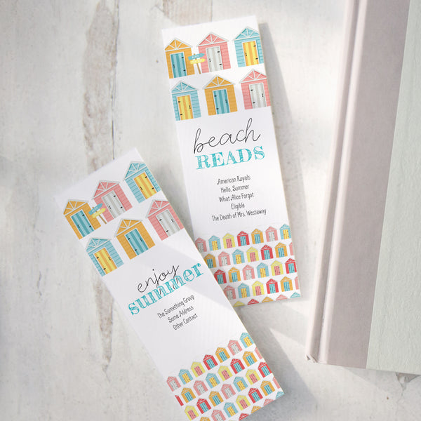 Summer Bookmark Template - Beach Cabanas - Printable Digital Download by Greengate Images