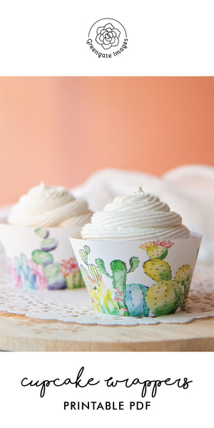 Cactus Cupcake Wrapper Duo - Greengate Images