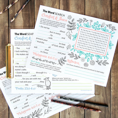 Bible Passage Word Search Duo - Printable Digital Download by Greengate Images