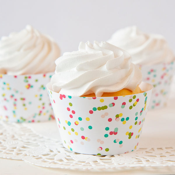 Confetti Cupcake Wrappers - Printable Digital Download by Greengate Images
