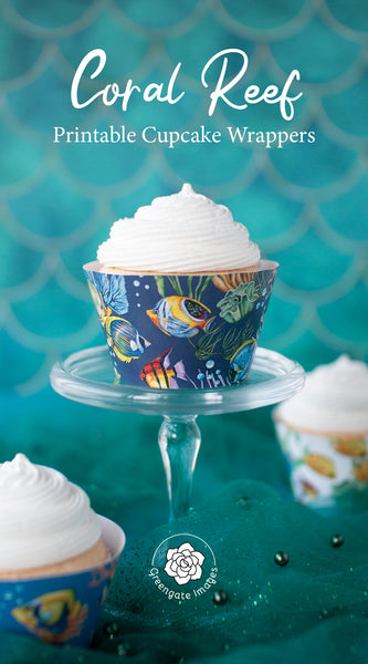 Coral Reef Cupcake Wrapper Trio - Greengate Images