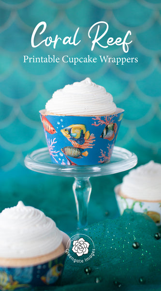 Coral Reef Cupcake Wrapper Trio - Greengate Images