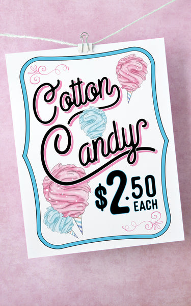 Cotton Candy Sign - 8.5x11"