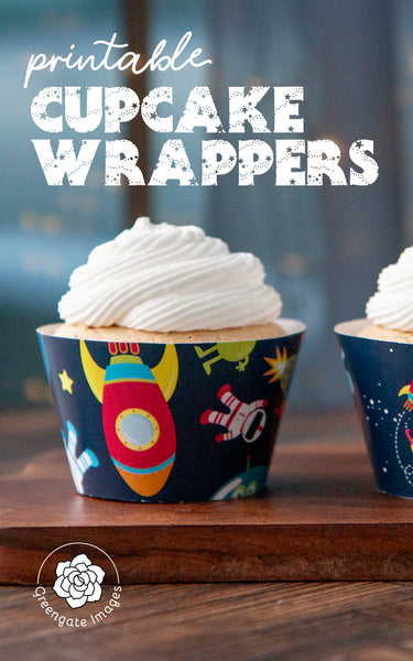 Outer Space Cupcake Wrapper Duo - Greengate Images