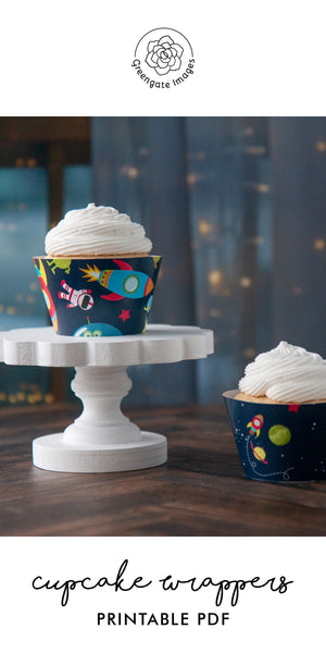 Outer Space Cupcake Wrapper Duo - Greengate Images