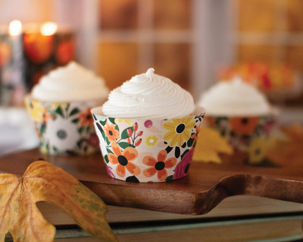 Fall Floral Cupcake Wrappers