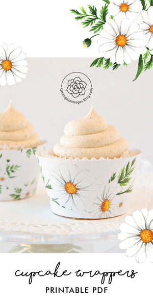 Daisy Cupcake Wrappers - Printable Digital Download by Greengate Images