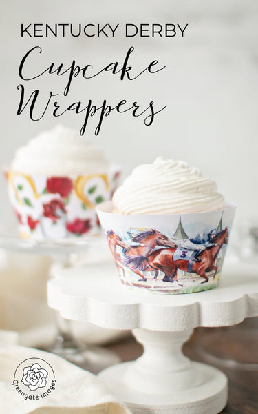 Kentucky Derby Cupcake Wrapper Duo - Printable Digital Download by Greengate Images