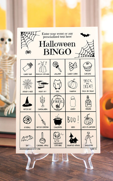 Black & White Halloween Bingo - Personalized Header