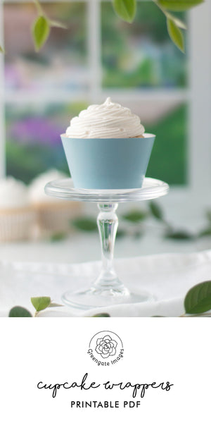 Dusty Blue Cupcake Wrapper - Greengate Images