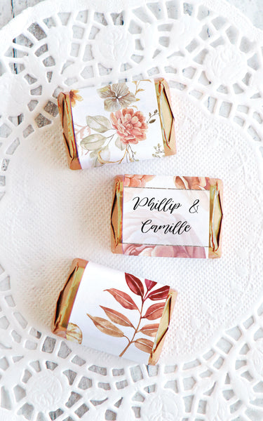Fall Floral Nugget Wrappers - Dahlias and Leaves