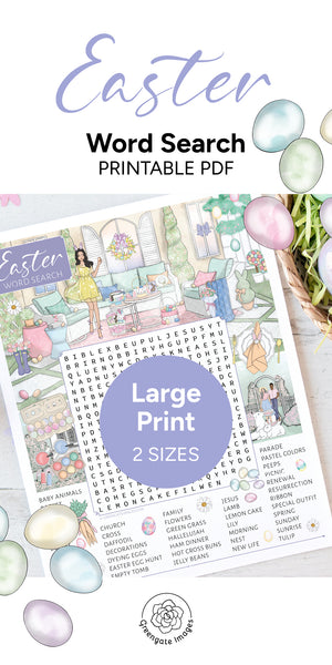 Easter Word Search - Printable Digital Download by Greengate Images