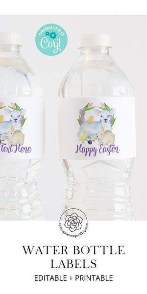 Easter Water Bottle Label - Baby Animals