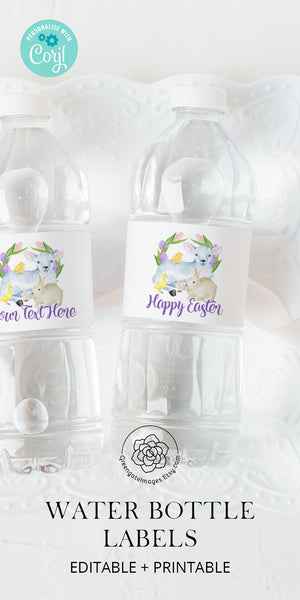 Easter Water Bottle Label - Baby Animals