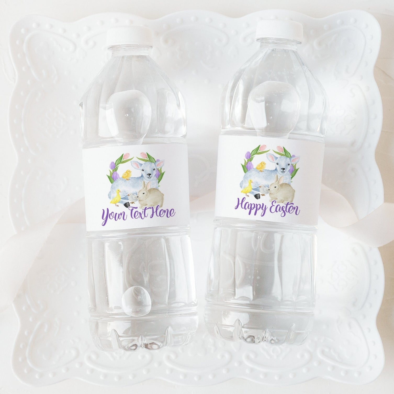 Easter Water Bottle Label - Baby Animals