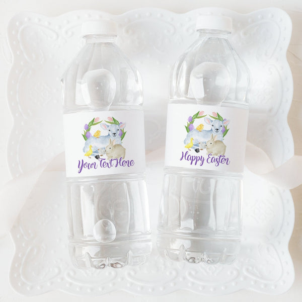 Easter Water Bottle Label - Baby Animals - Greengate Images