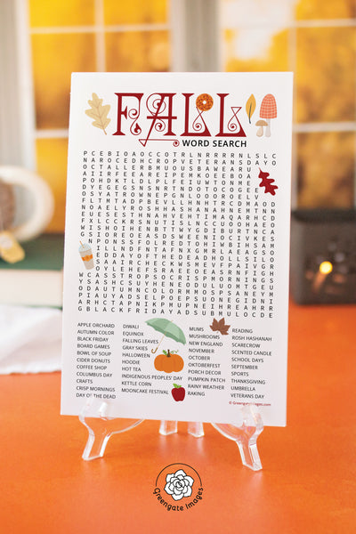 Fall Word Search - Greengate Images