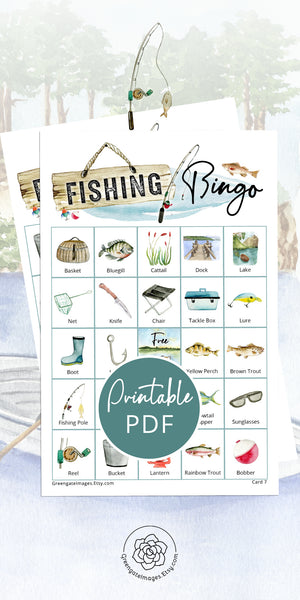 Fishing Bingo - Printable Digital Download by Greengate Images