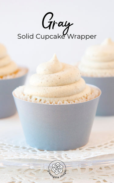 Solid Gray Cupcake Wrapper