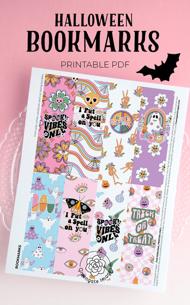 Halloween Bookmarks - Printable Digital Download by Greengate Images