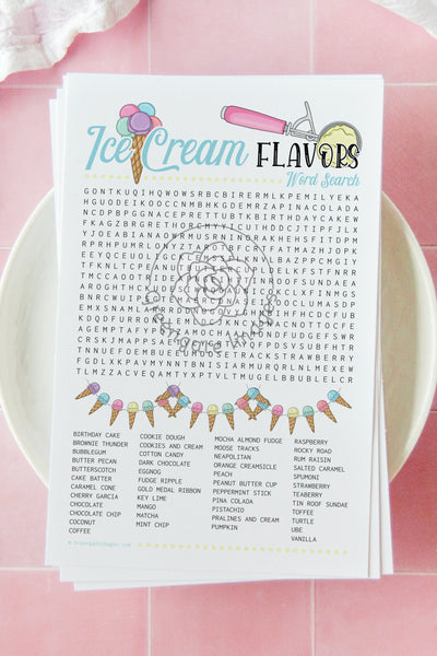 Ice Cream Flavors Word Search