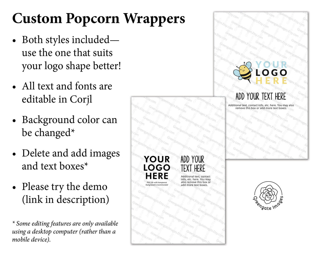 Custom Logo Popcorn Wrappers – Greengate Images