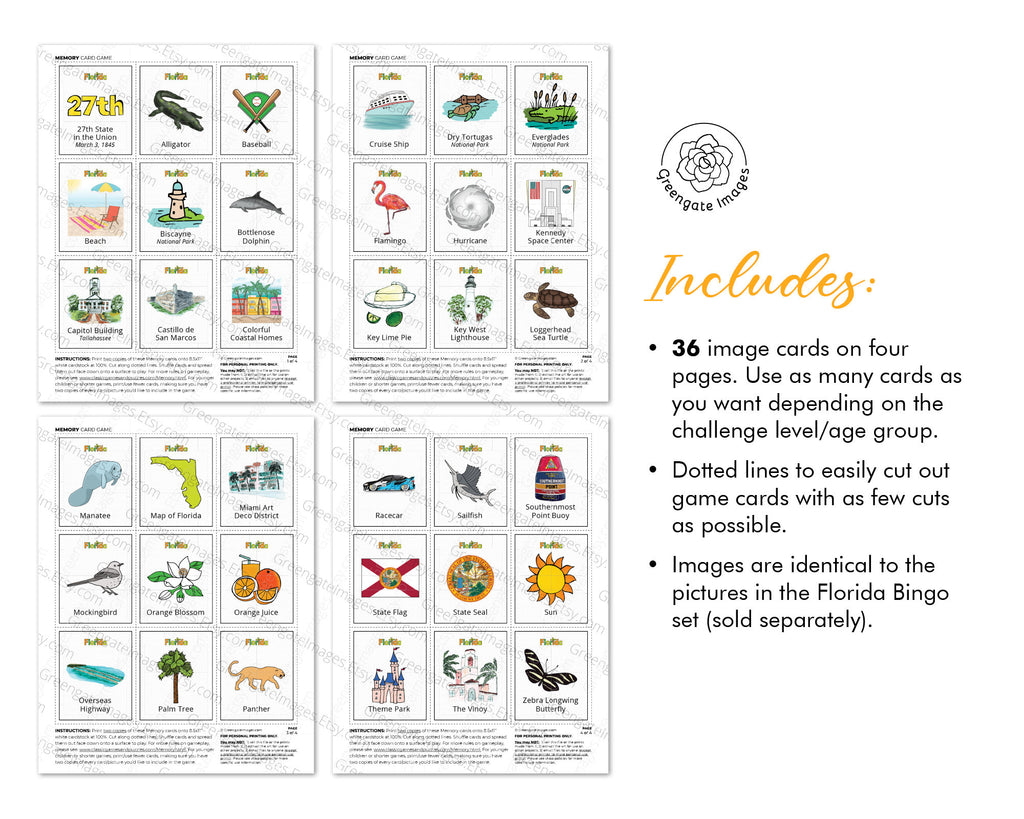 Florida Memory Game Greengate Images