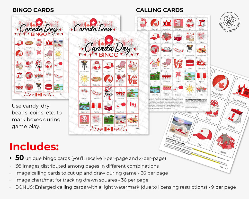 Canada Day Bingo – Greengate Images canada-day-bingo-greengate-images