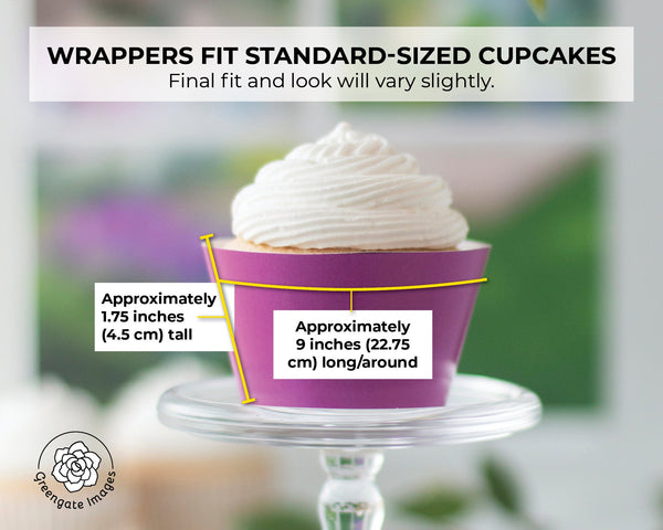 Magenta Cupcake Wrapper - PRINTABLE digital download PDF. Bold violet solid-colored sleeve for baked cupcakes. More colors available.