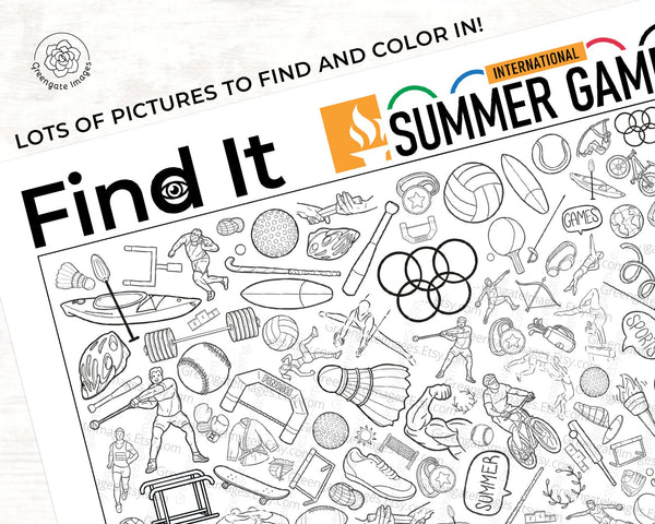 I Spy / Find It - Summer Games - Printable Digital Download by Greengate Images