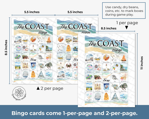 Coastal Bingo - Printable Digital Download by Greengate Images