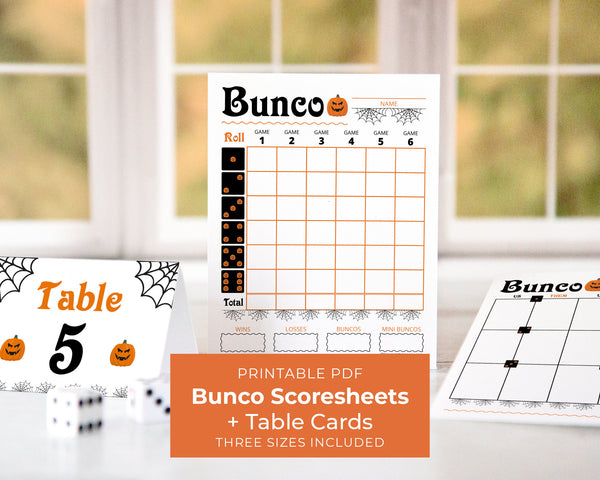 Halloween Bunco Scorecard Set - Jack-o'-lanterns - Printable Digital Download by Greengate Images