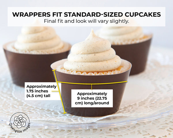 Solid Brown Cupcake Wrapper - Printable Digital Download by Greengate Images