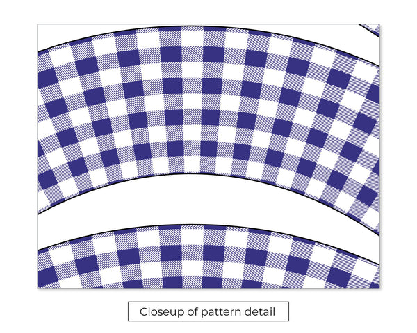 Indigo Gingham Cupcake Wrappers - Printable Digital Download by Greengate Images