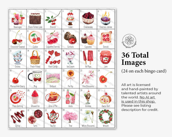 Cherry Bingo - Printable Digital Download by Greengate Images