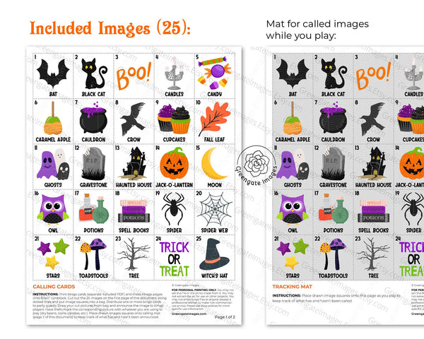 Halloween Bingo - 3x3 & 4x4 large print boards for little kids, memory care, elderly, and developmental disabilities. Faster, easier games.