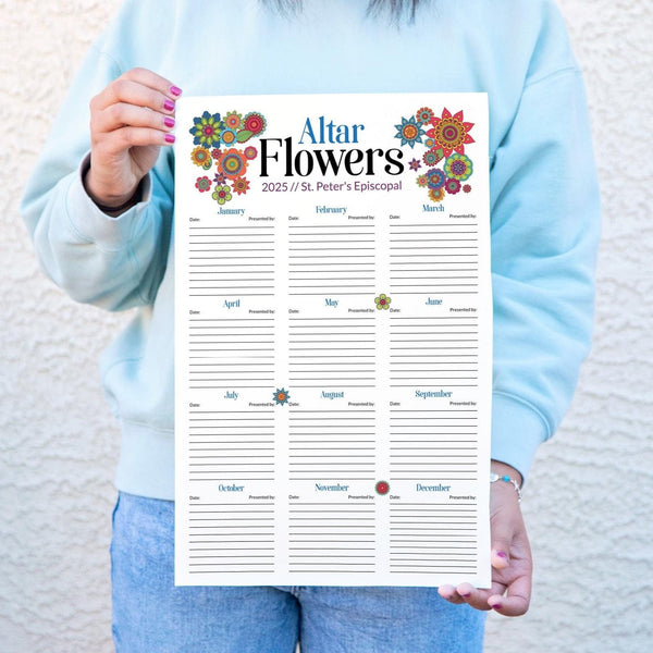 Church Flowers Poster Template - Color - Printable Digital Download by Greengate Images