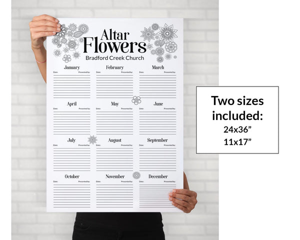 11x17" & 24x36" Church Flowers Poster Template