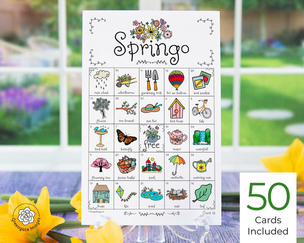 Springo Bingo - Printable Digital Download by Greengate Images