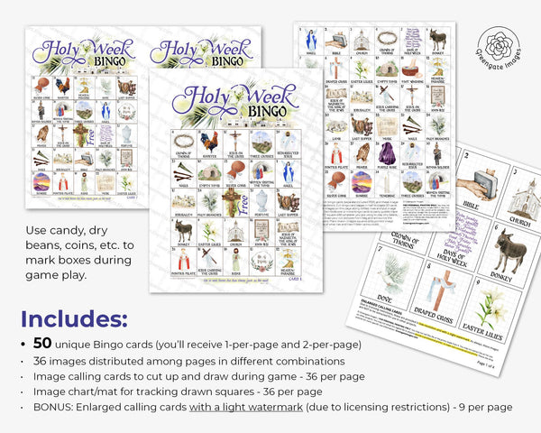 Holy Week Bingo - Printable Digital Download by Greengate Images