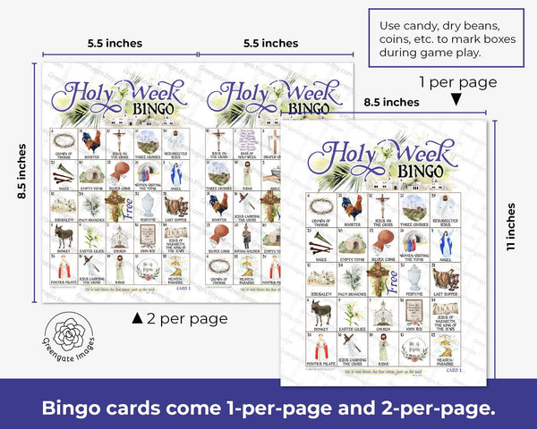 Holy Week Bingo - Printable Digital Download by Greengate Images