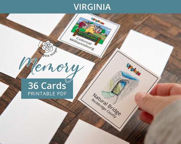 Virginia Memory Game - Printable Digital Download by Greengate Images