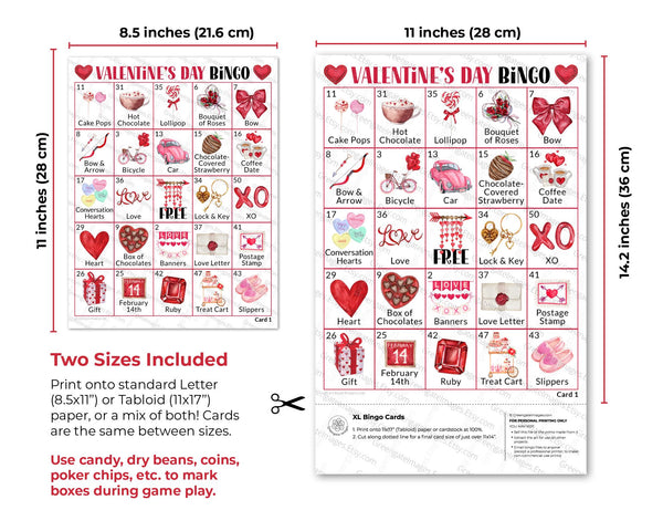 LARGE PRINT Valentine's Day Bingo - Printable Digital Download by Greengate Images