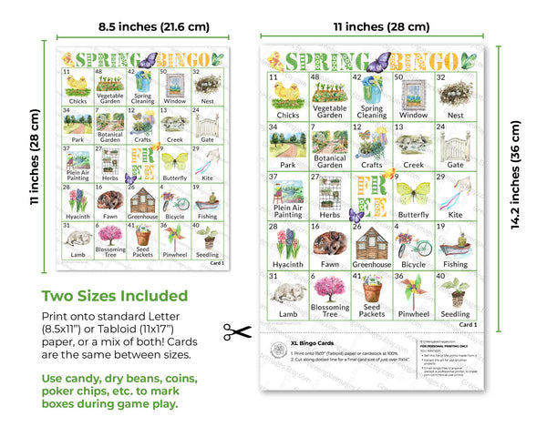 LARGE PRINT Spring Bingo - Printable Digital Download by Greengate Images